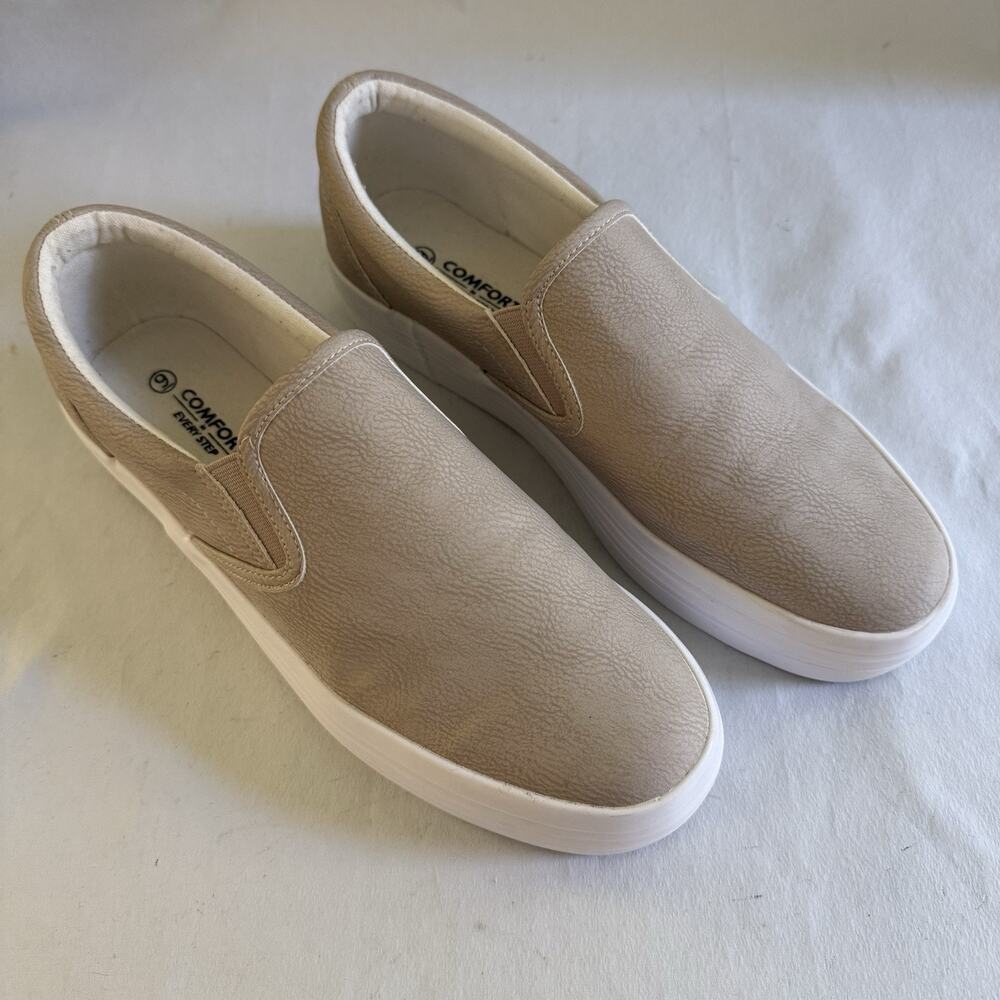 Comfort In Each Step Slip On Tan Sneakers
